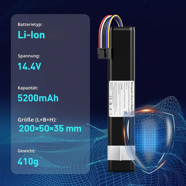 melasta Akku 14.4V 6500mAh für Neato Staubsauger, Lithium-Ionen Akku für NeatoBotvac D3 D4 D5 D6 D7