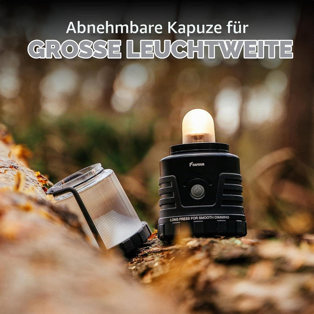 Favour LED Laterne Outdoor Lampe hell 1105 Lumen | Camping Lampe, IP64 wasserdicht, stossfest | Camp