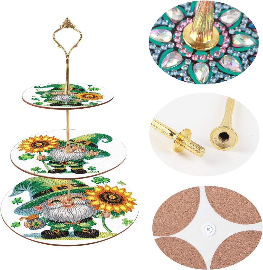 DCIDBEI Diamond Painting Dessert Ständer 3 Stöckig 25x32cm Diamant Painting Cupcake Ständer Gestufte