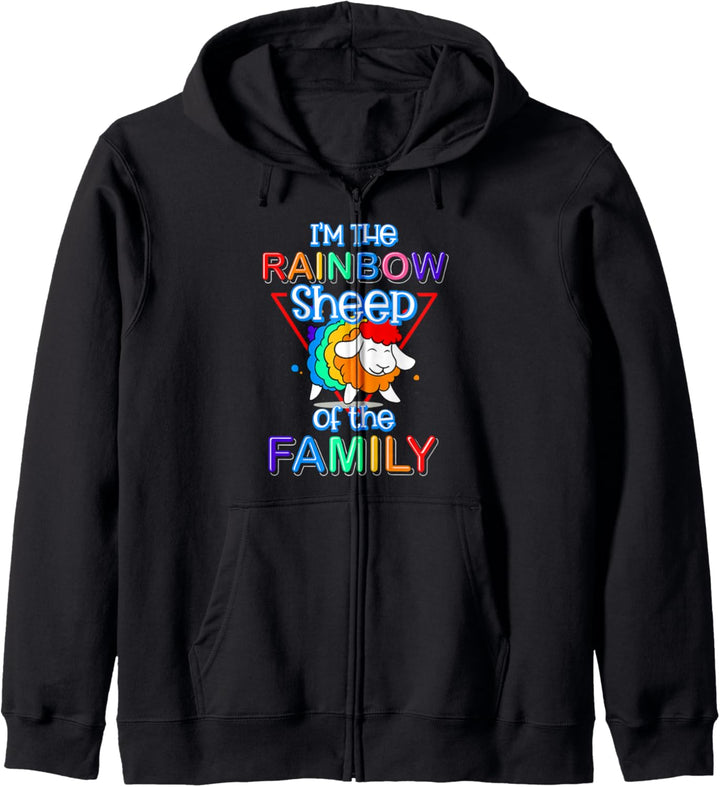 Ich bin das schwule Regenbogenschaf der Familie Gay Pride Kapuzenjacke