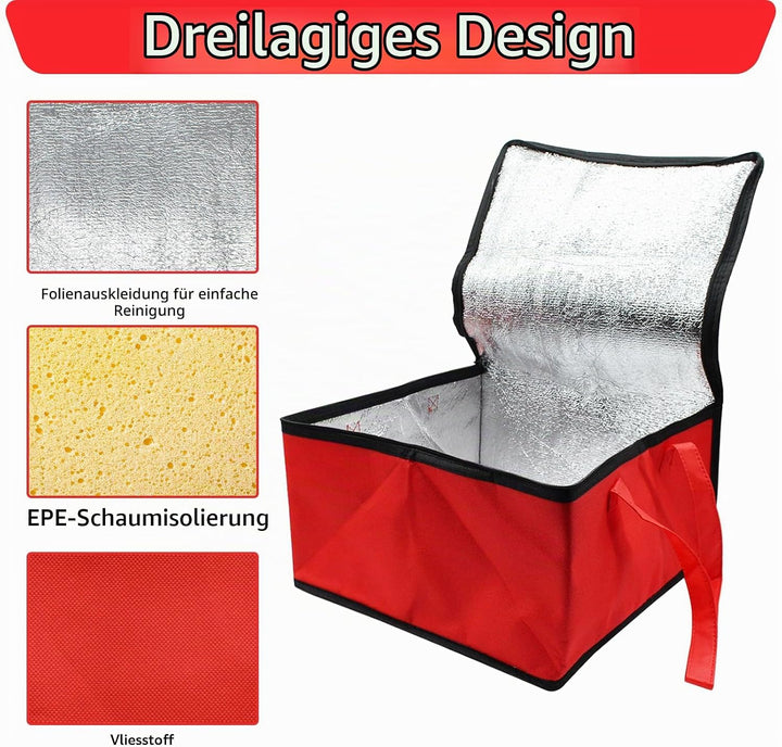 Kühltasche Gross 40 x 40 x 24 cm, Kühltasche für Torten, Bbierkasten, Lebensmittellieferung, Isolier