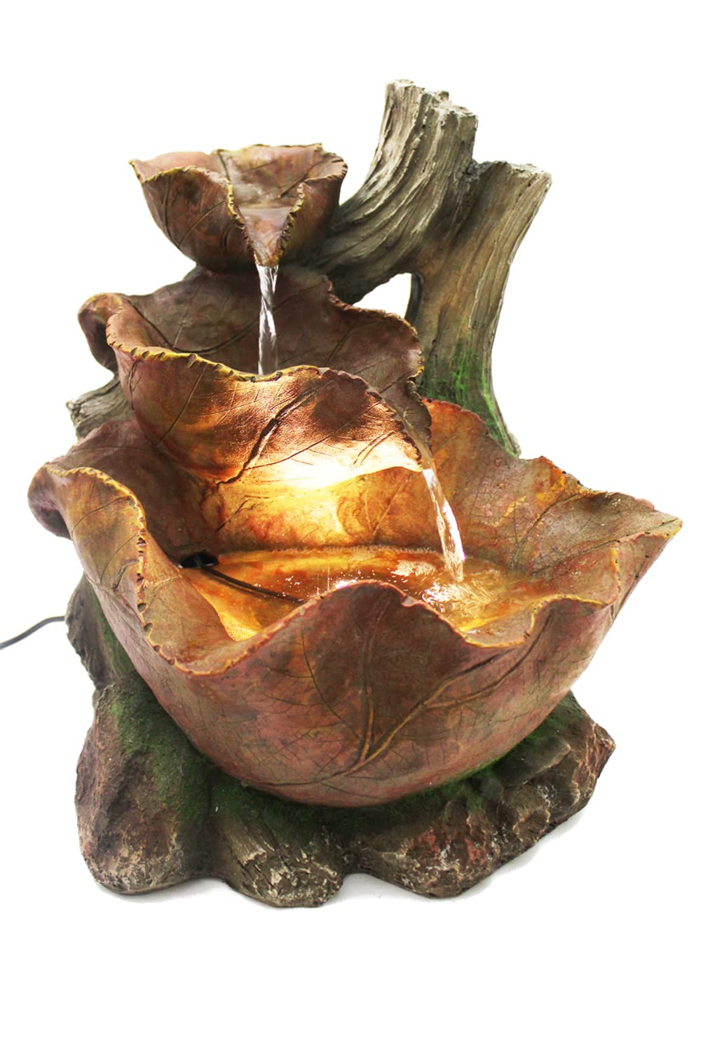 Springbrunnen Herbstlaub BK853 Gartenbrunnen Zimmerbrunnen mit Beleuchtung Wasserspiel Kaskade Tisch