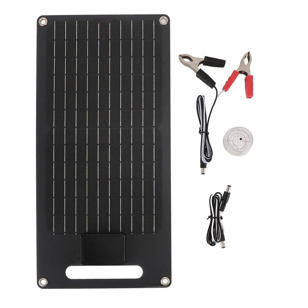 50W 12V Monokristalline Solarpanel mit Dual USB & Type -C - Hocheffizienter Tragbares Ladegerät für