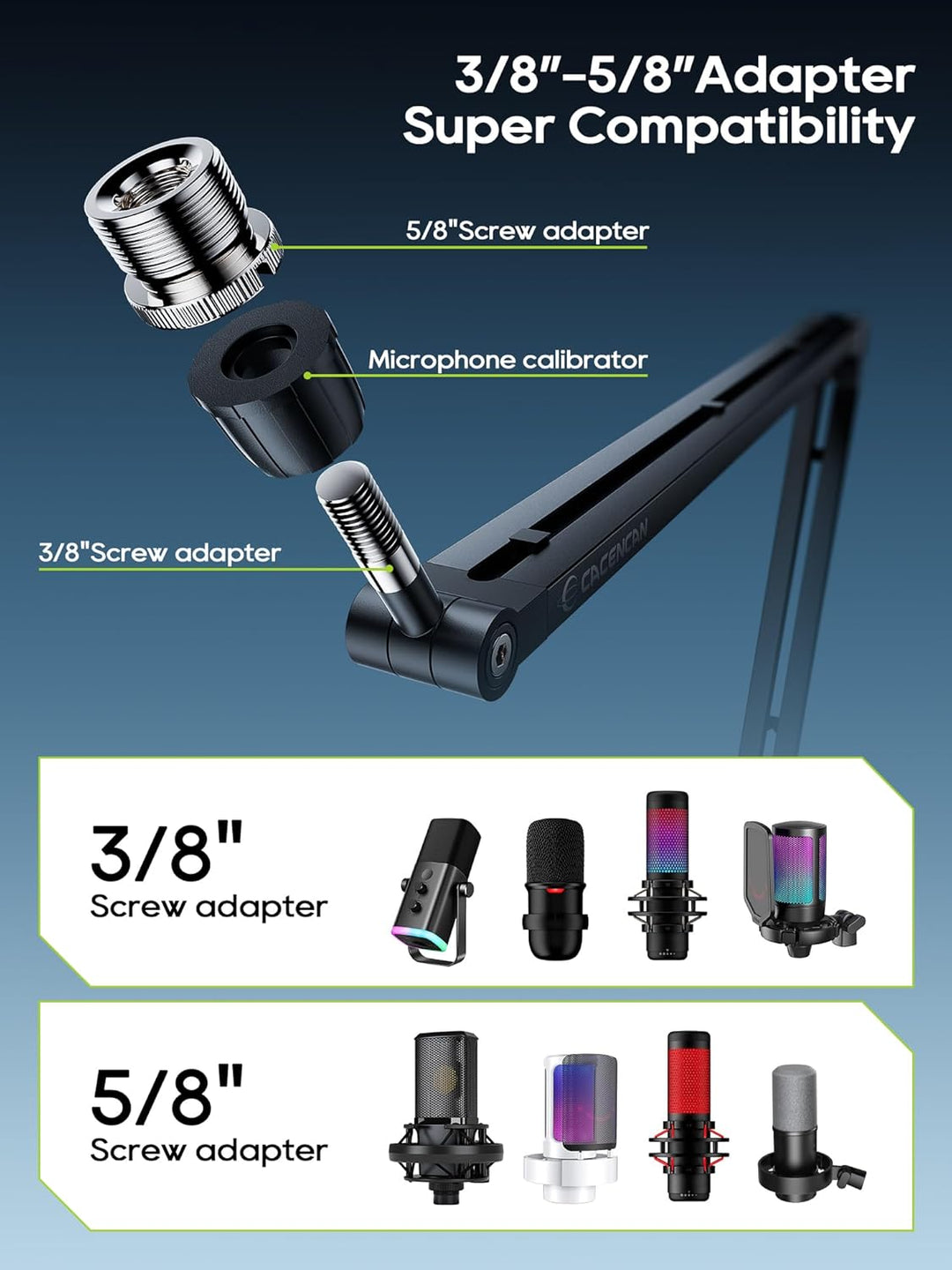 Mikrofonständer Boom Arm, 360° drehbarer Mikrofonständer mit Tischhalterung