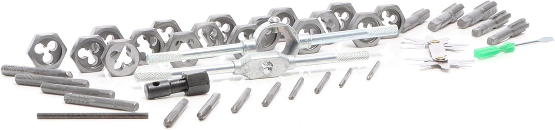 Wiltec Gewindeschneider Set 7-tlg. mit Schneidkluppe aus Stahl, Rohrschneider mit 4 Schneidköpfen, S