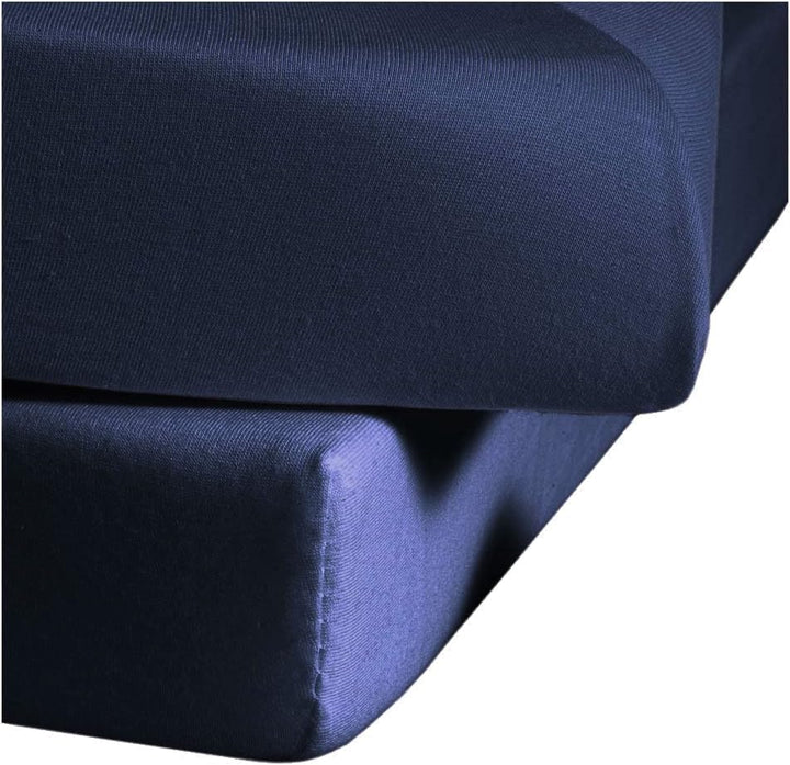 fleuresse Comfort Spannbettlaken, 96% Baumwolle, 4% Elasthan, Nachtblau, 200 x 200 cm Nachtblau 200