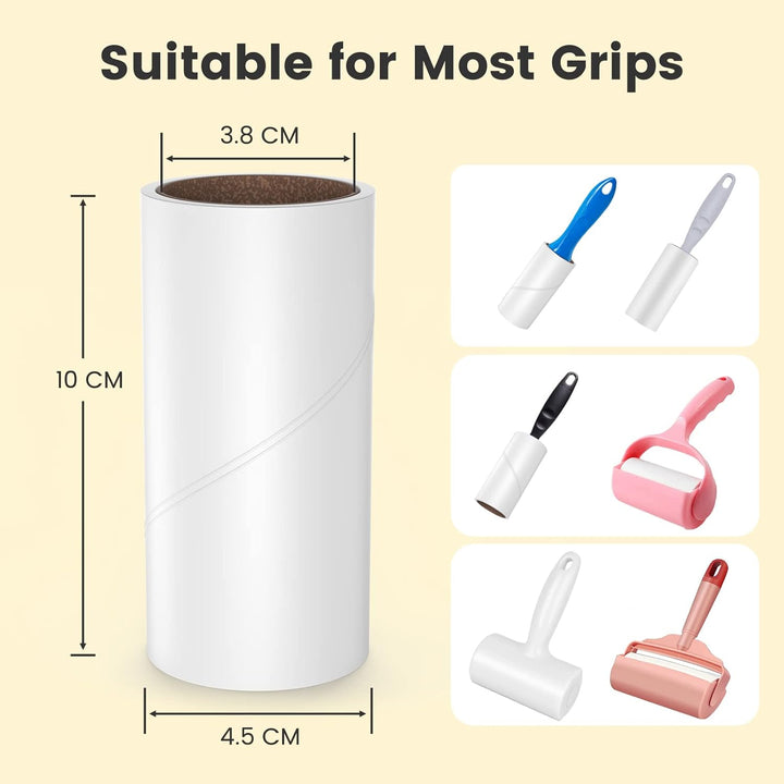 Fusselrolle Ersatzrolle 10cm Universal, 12 Nachfüllwalzen, 720 Stück Lint Roller Refill, zum Entfern