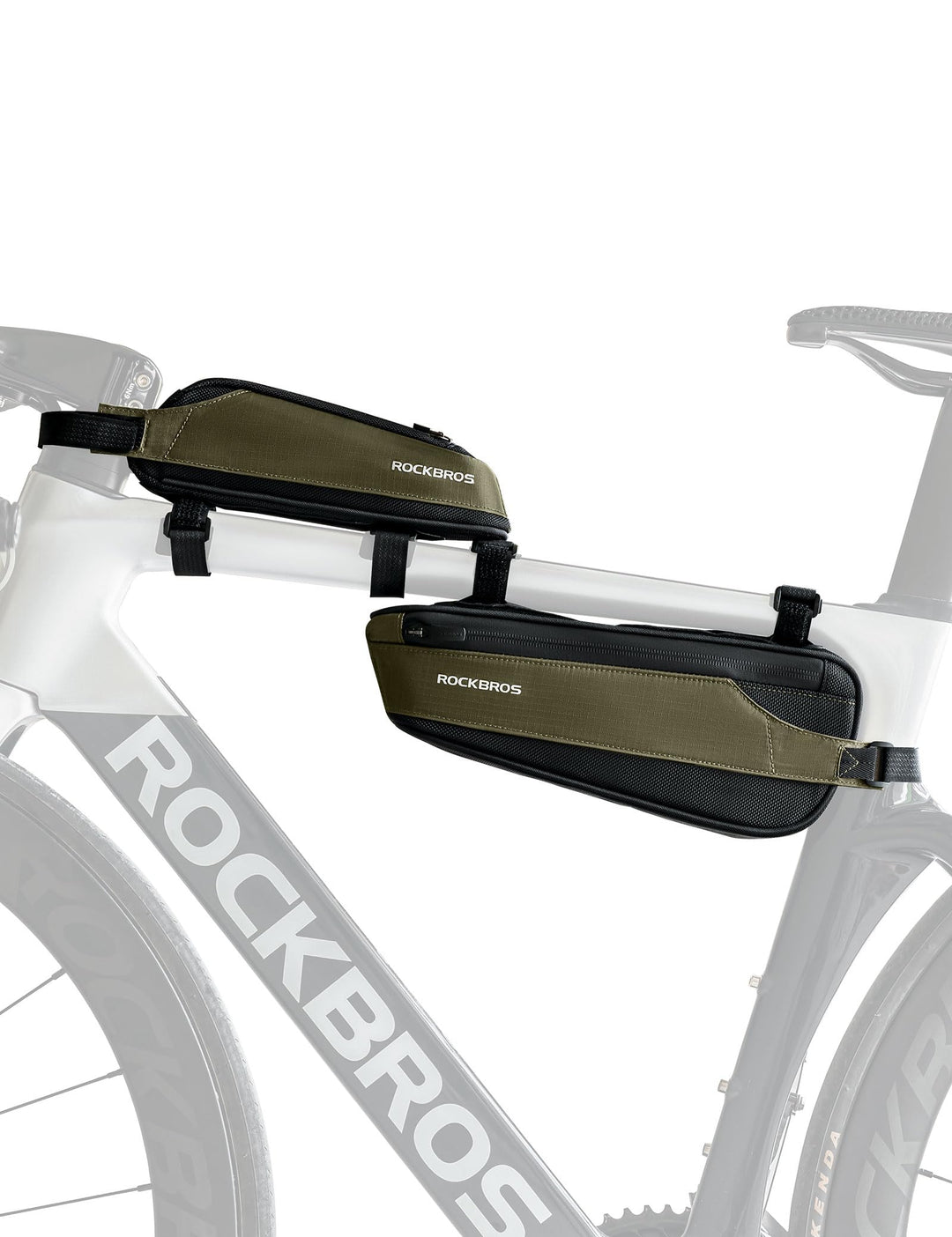 ROCKBROS Fahrradtasche Reflektierende Oberrohrtasche + Rahmentasche 2 in 1 Abnehmbare Fahrradzubehör