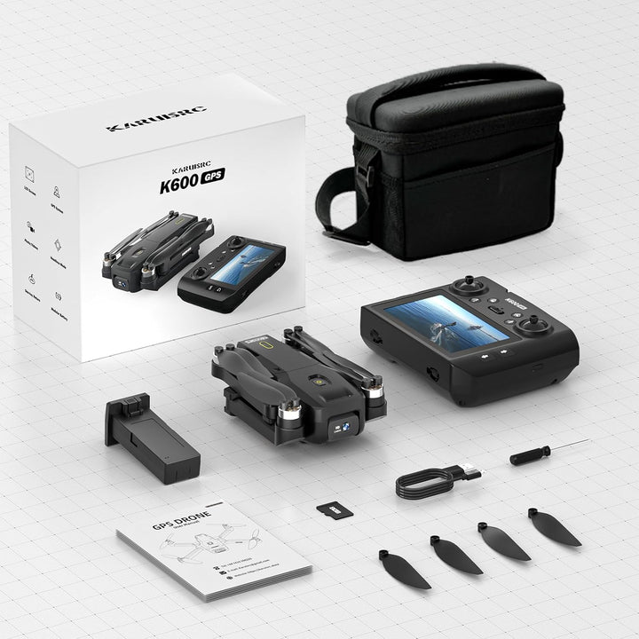 K600GPS Drohne mit 1080P EIS Kamera, 4,5'' FPV Bildschirm, Automatische Rückkehr, Bürstenloser Motor