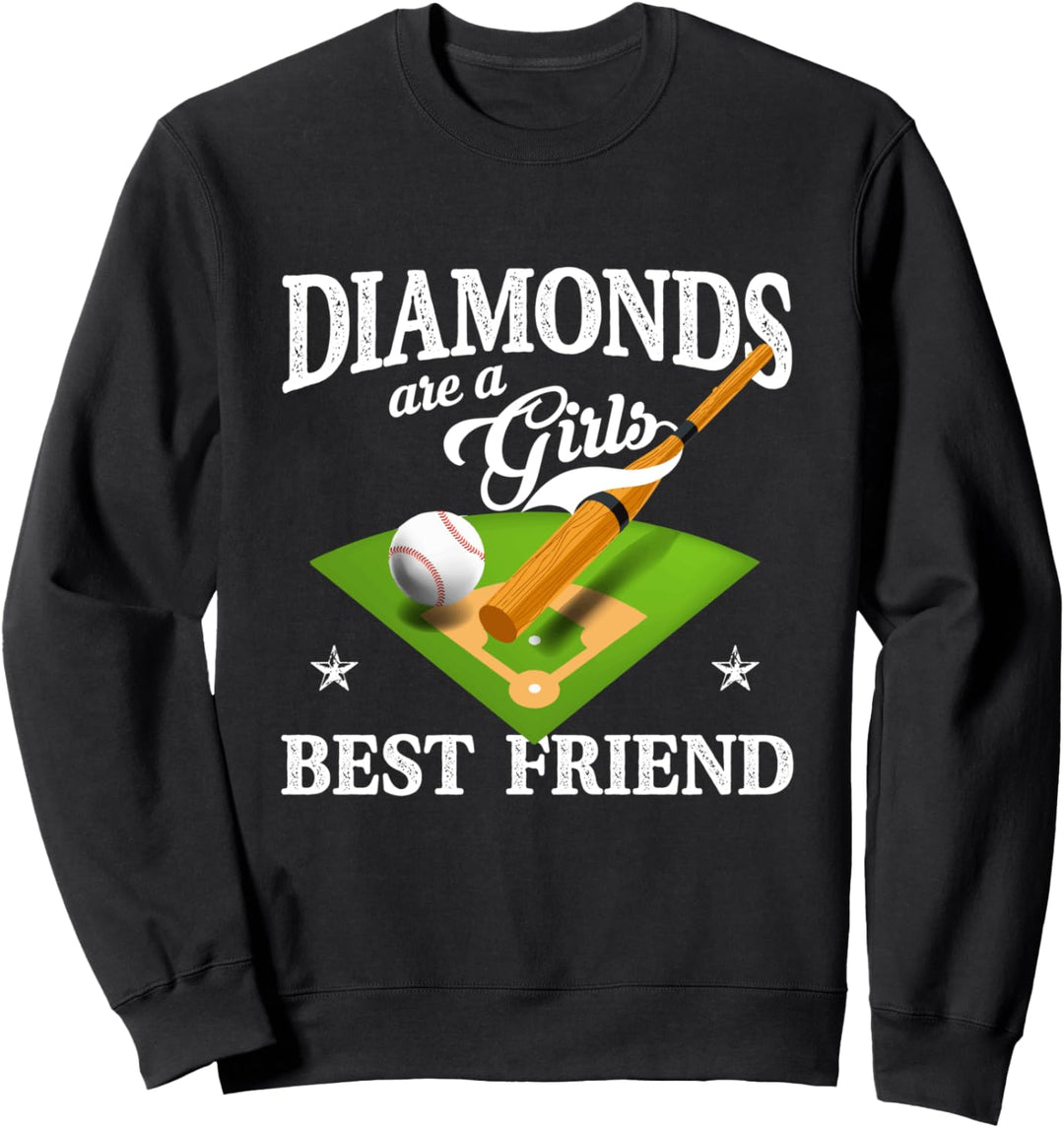 Baseball Are Girl's Best Friend Softball Sweatshirt