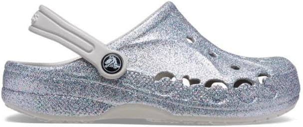 Crocs Unisex Kinder Baya Clog T Holzschuh 19/20 EU Glitter Silver, 19/20 EU Glitter Silver