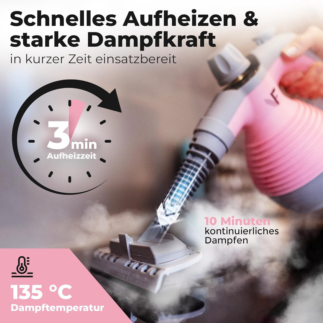 Neighbour's Friend® Handdampfreiniger in Rosa – Leistungsstarkes Dampfreiniger Handgerät I Dampfente