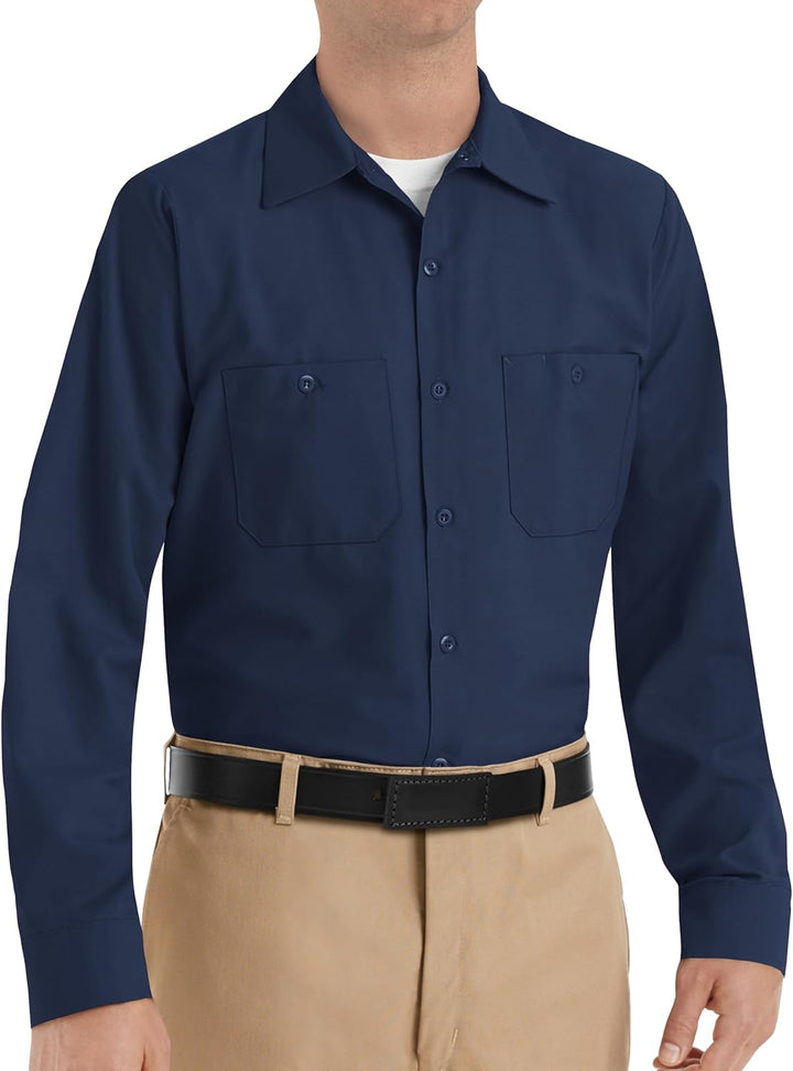 Red Kap Herren Industrial Work Shirt, Regular Fit, Long Sleeve Button-Down-Arbeitshemd S Marineblau,