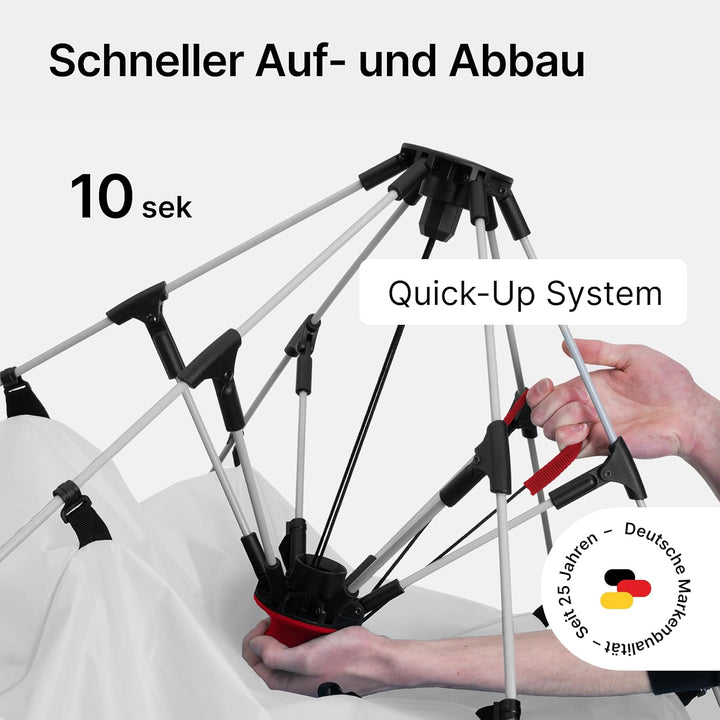 qeedo Quick Bay Strandmuschel für 2 Personen mit UV-Schutz 80+ und 360° Panorama View - leichtes Str