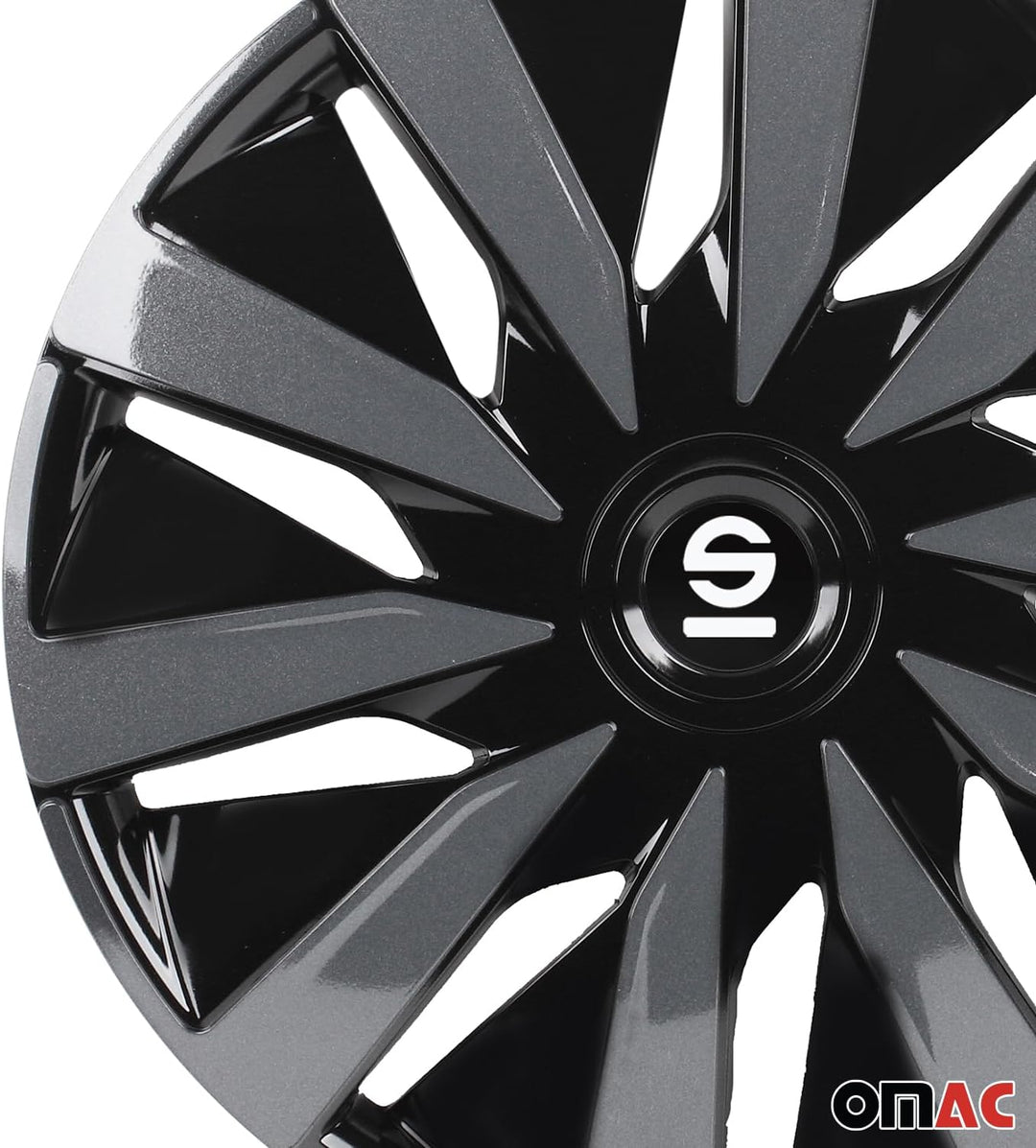 Sparco SPC1591BKGR wheel covers Lazio 15-inch black/grey Single, Single