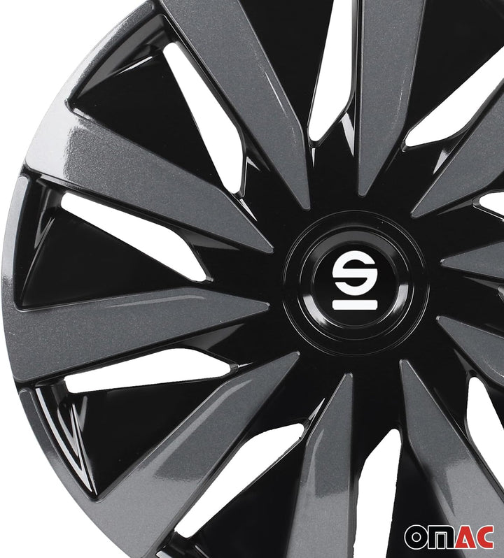 Sparco SPC1591BKGR wheel covers Lazio 15-inch black/grey Single, Single