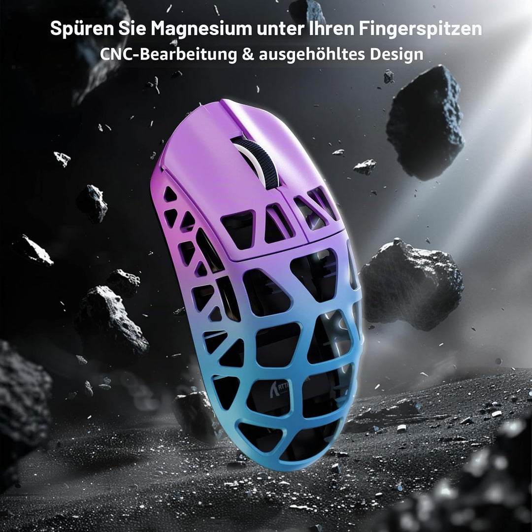 ATTACK SHARK R3PRO 46g Superlight Magnesiumlegierung Maus, 8000Hz Kabellose Abfragerate, 26000 DPI,