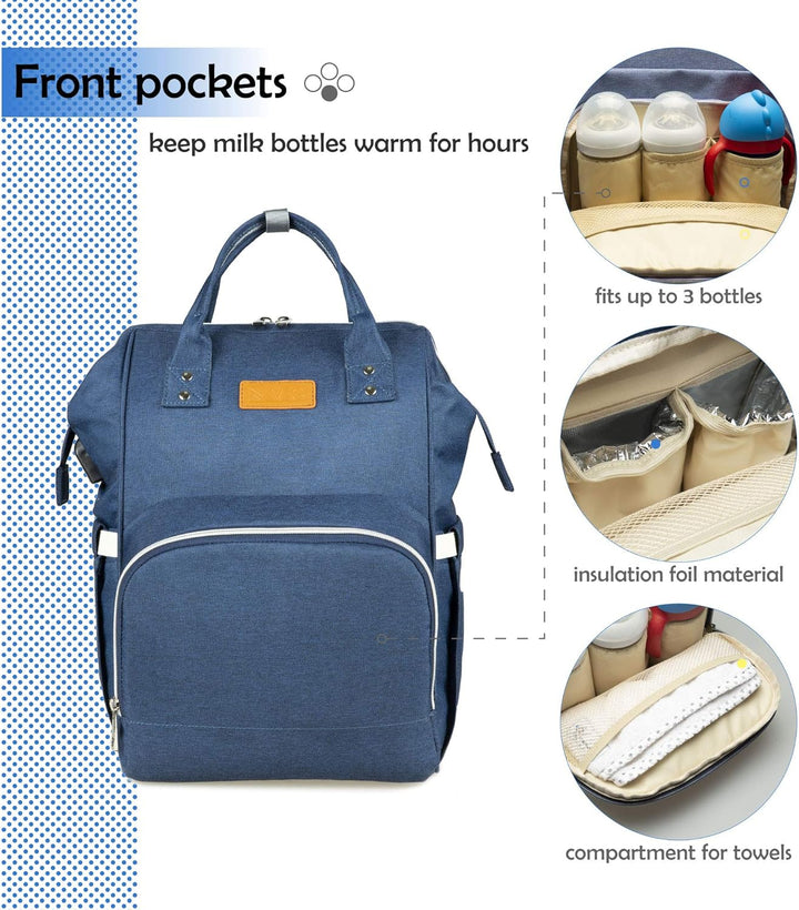 NEVEQ Baby Wickelrucksack, Babytasche für Reise, Wickeltasche Grosse Kapazität, Multifach Reise Ruck