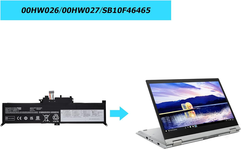 Vvsialeek 01AV432 00HW027 00HW026 51Wh Laptop Akku Kompatibel Für Lenovo ThinkPad Yoga 260 AMS FB10F