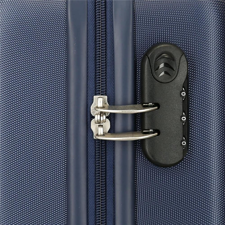Movom Free Dots Kofferset Blau 55/68 cm Hartschalen ABS Kombinationsschloss 104 L 4 Doppelräder Hand