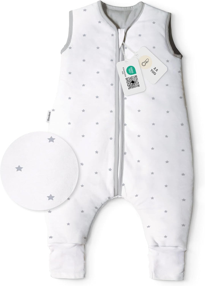 Ehrenkind® Babyschlafsack | Schlafsack mit Füssen 2.5 TOG | Bio-Baumwolle | Ganzjahres Schlafsack Ba