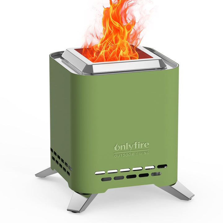Onlyfire 2-in-1 Quadratische Tischfeuerstelle mit Topfhalter und Tragetasche, Rauchfreie Feuerstelle