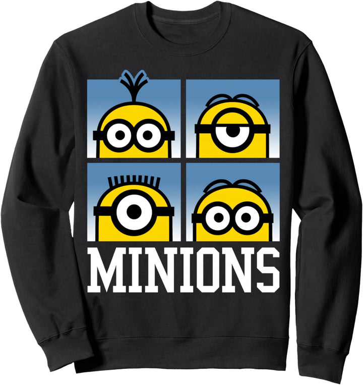 Despicable Me Minions Minions Bust Portrait Grid Logo Sweatshirt
