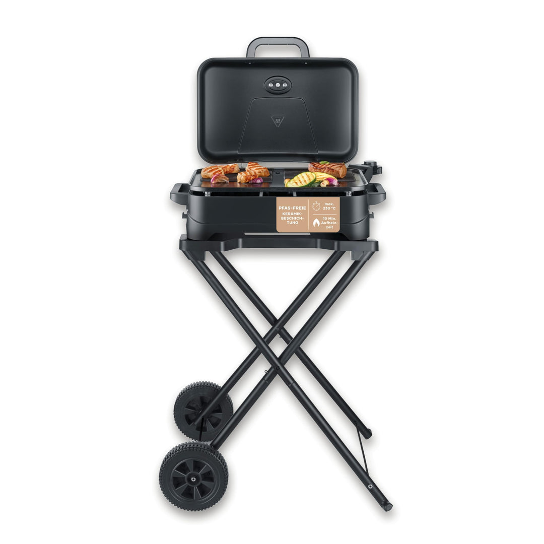 SEVERIN Electric Outdoor BBQ Grill mit Stand und Haube PG 8598