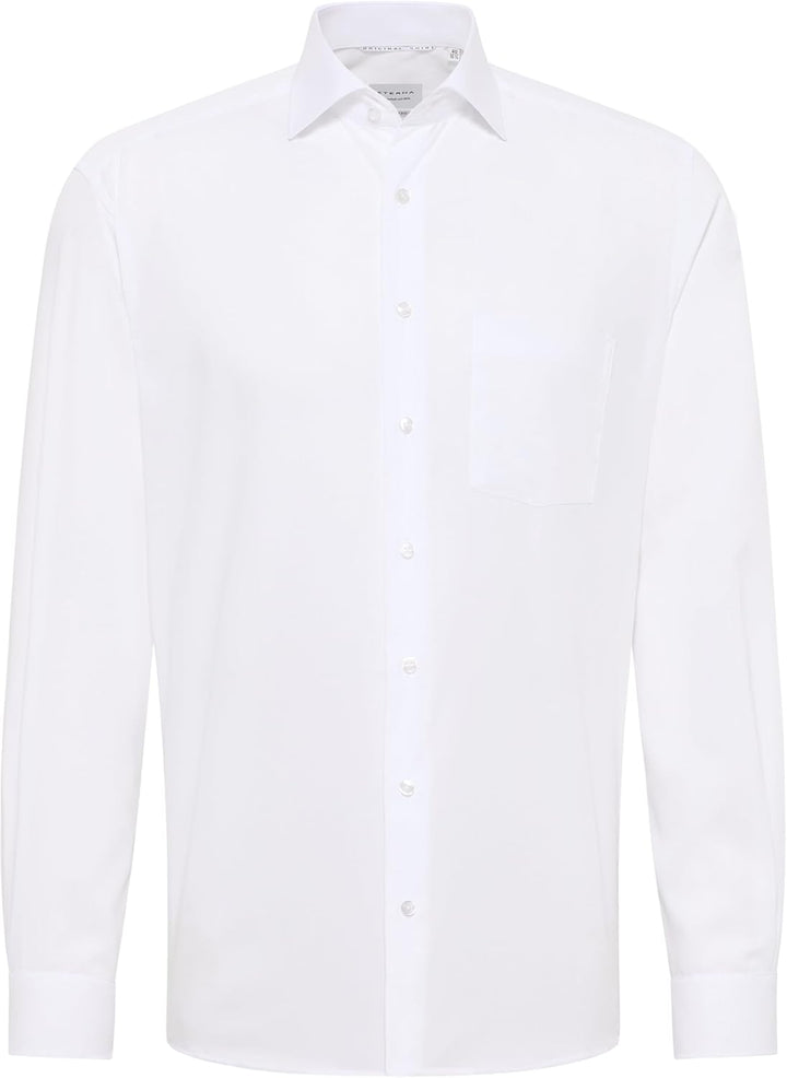 ETERNA Langarm Hemd COMFORT FIT Pinpoint unifarben mit Classic Kent Kragen 26 Weiss, 26 Weiss