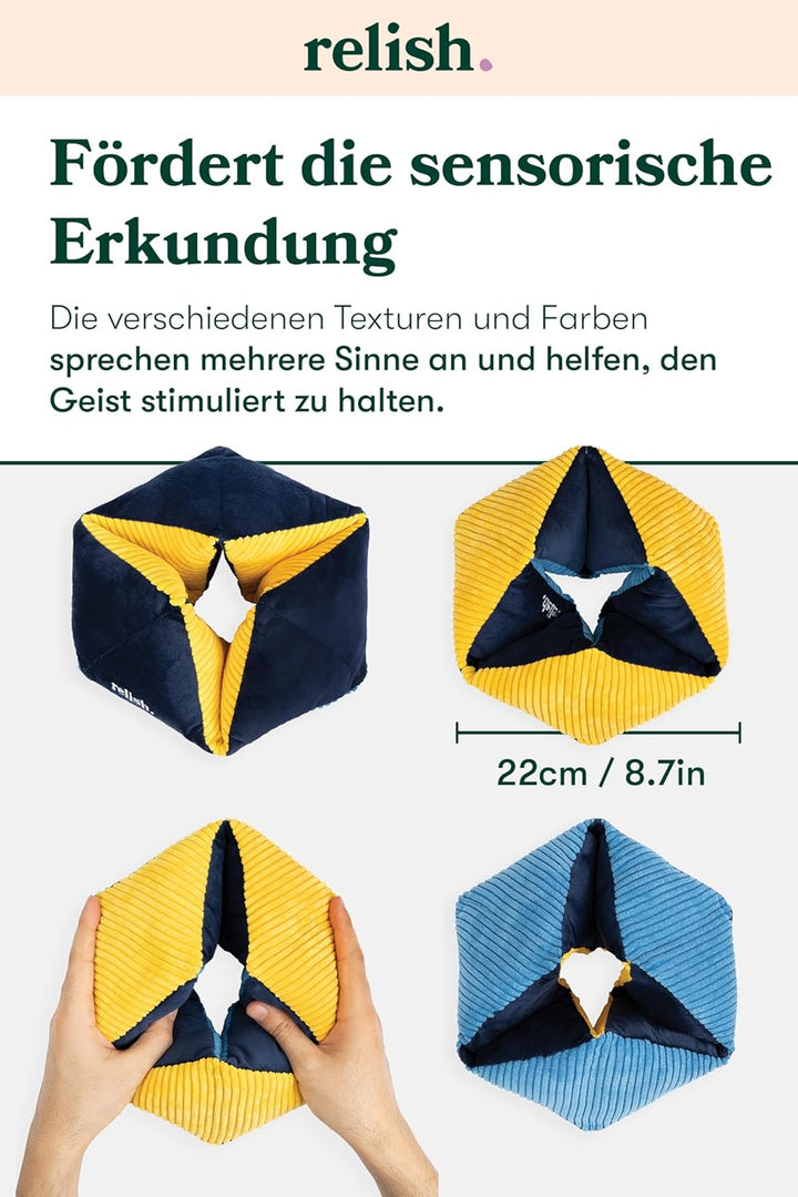 Relish - Taktile Turn Sensory Activity, Fidget Toy, Soft Comfort Produkt mit kontrastierenden Farben