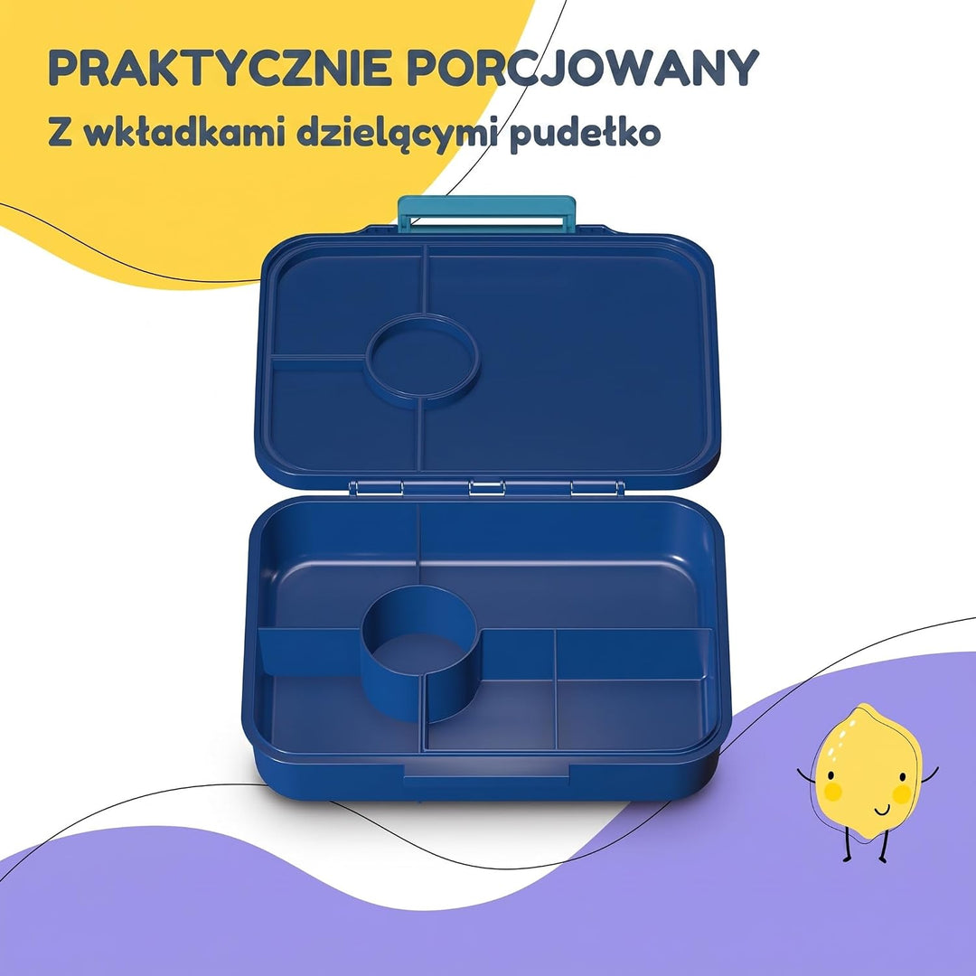 schmatzfatz Lunchbox, Unterteilte Brotdose Kinder, Lunchbox mit Fächern, Bunte Bento-Box für Schule