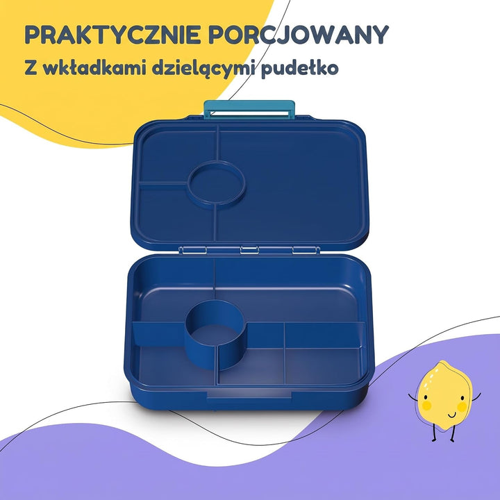 schmatzfatz Lunchbox, Unterteilte Brotdose Kinder, Lunchbox mit Fächern, Bunte Bento-Box für Schule