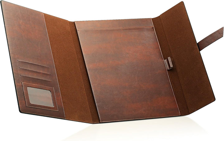 Gallaway Leather Padfolio-Ordner aus veganem Leder, schmal, Notizblockhalter, nachfüllbar, Business-