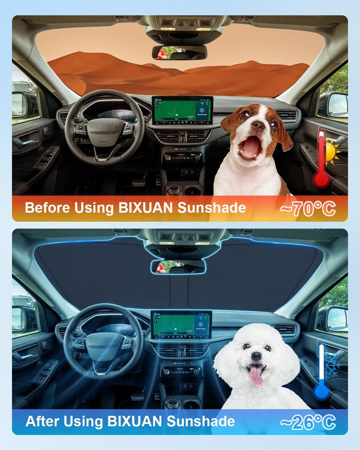 BIXUAN Frontscheiben-Sonnenschutz kompatibel mit Ford Kuga 3 MK3 2020-2025 2026 Auto Sonnenschutz Ab