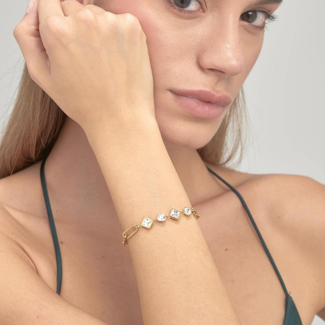 Brosway Emphasis Steel Woman golden Chain Bracelet with BEH14 Crystals