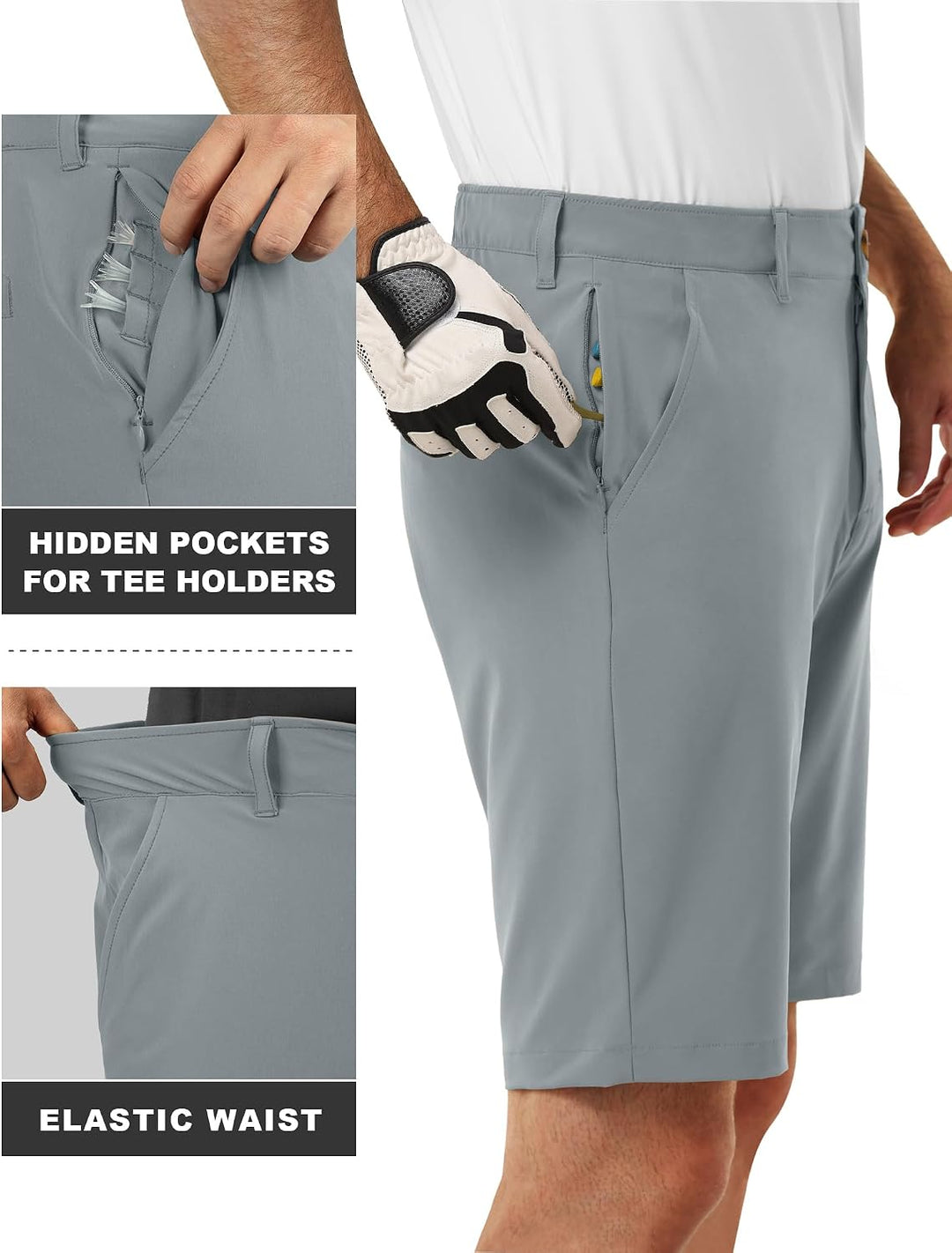 33,000ft Herren 11” Golf Shorts UPF 50+ Kurze Golfhose mit 5 Taschen | Leicht, Schnelltrockend, Atmu
