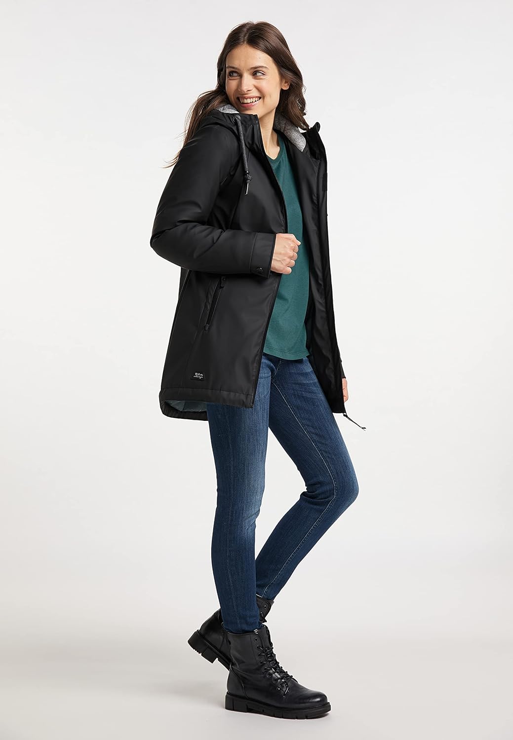 Ragwear Zuzka Rainy Damen Regenjacke Jacke Übergangsjacke, M Schwarz