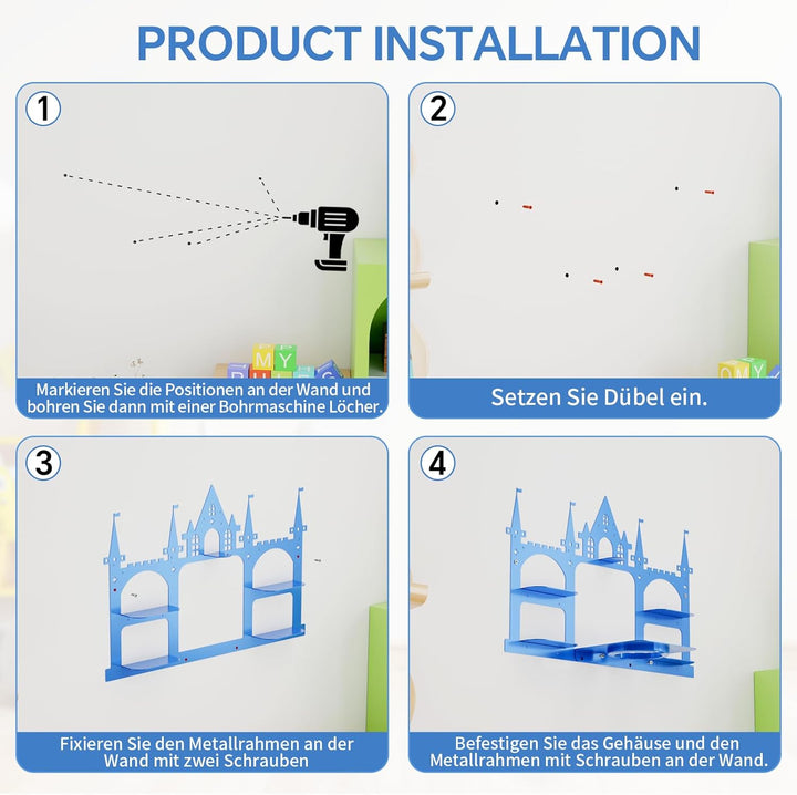 Tonie Regal Burg für Tonie & Toniebox Figuren, Vollständig Magnetisches Kinderzimmer Regal Display S