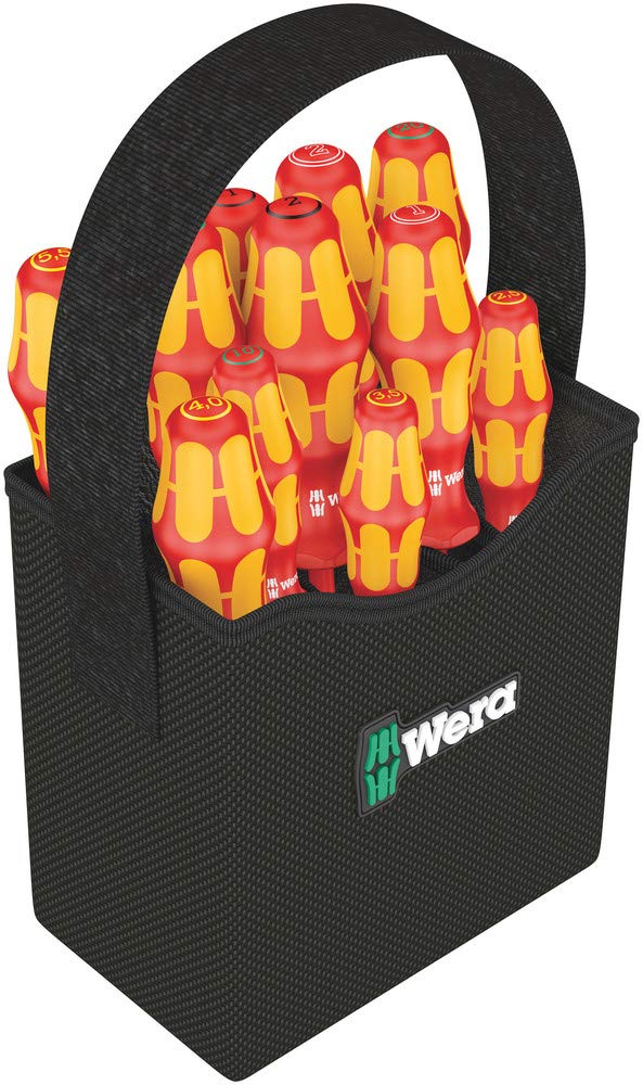 Wera Schraubendreher Set im textilen Köcher Kraftform 2go 100, 11-teilig, 1 Stück, 05004310001 Wera