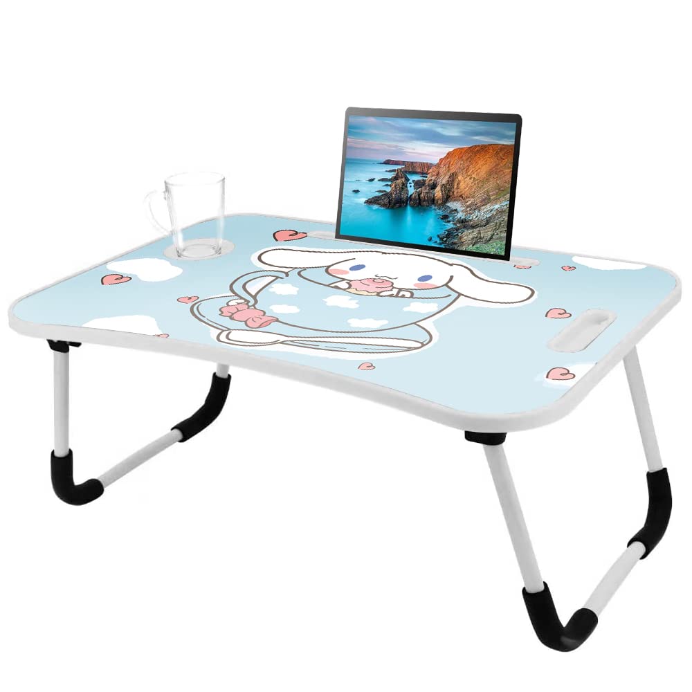 Laptop-Tisch Cartoon-Bilder,Tragbar Laptop Betttablett Tisch mit klappbaren Beinen & Getränkeschlitz