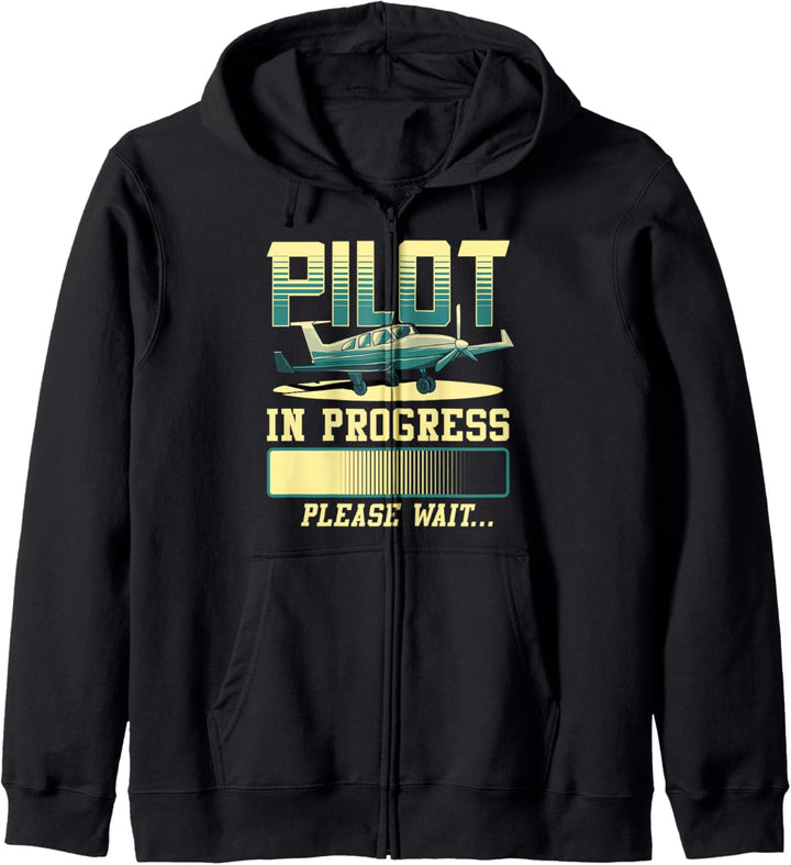 Pilot In Progress Please Wait Airplane Pilot In Training Kapuzenjacke