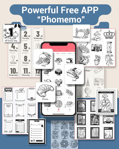Phomemo M02 Bluetooth-Drucker Thermotaschen-Drucker Sofortiger Fotodrucker Tragbarer Empfangsdrucker