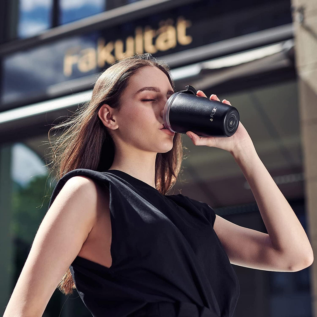 FLSK CUP Coffee to go-Becher (350 ml) • Kaffeebecher aus Edelstahl • Mehrwegbecher für unterwegs • T