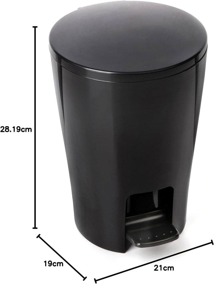 TATAY Badezimmer Mülleimer mit Pedal Diabolo 5L | Herausnehmbarer Inneneimer mit Griff | Praktisches