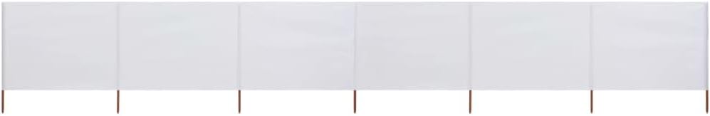 Windschutz, Strand-Windschutz für Camping, 6 Stoffbahnen, 800 x 80 cm, weiss, Sichtschutz für Garten