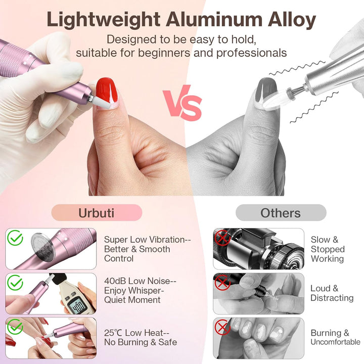 Elektrische Nagelfeile Nagelfräser Professioneller, 40000U/Min, LCD Maniküre Pediküre Set mit Multif