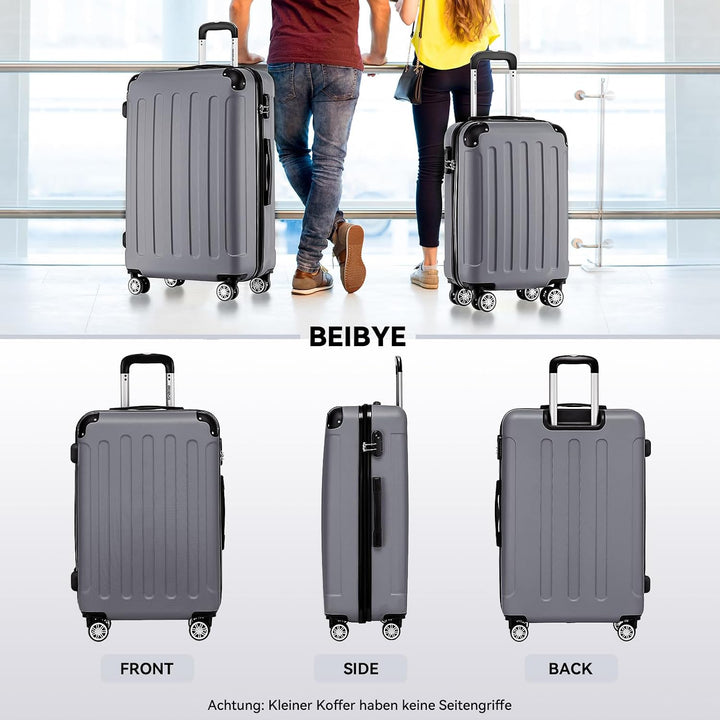 BEIBYE Zwillingsrollen Hardcase Reisekoffer Koffer Trolleys Hartschale in XL-L-M in 14 Farben (Busin