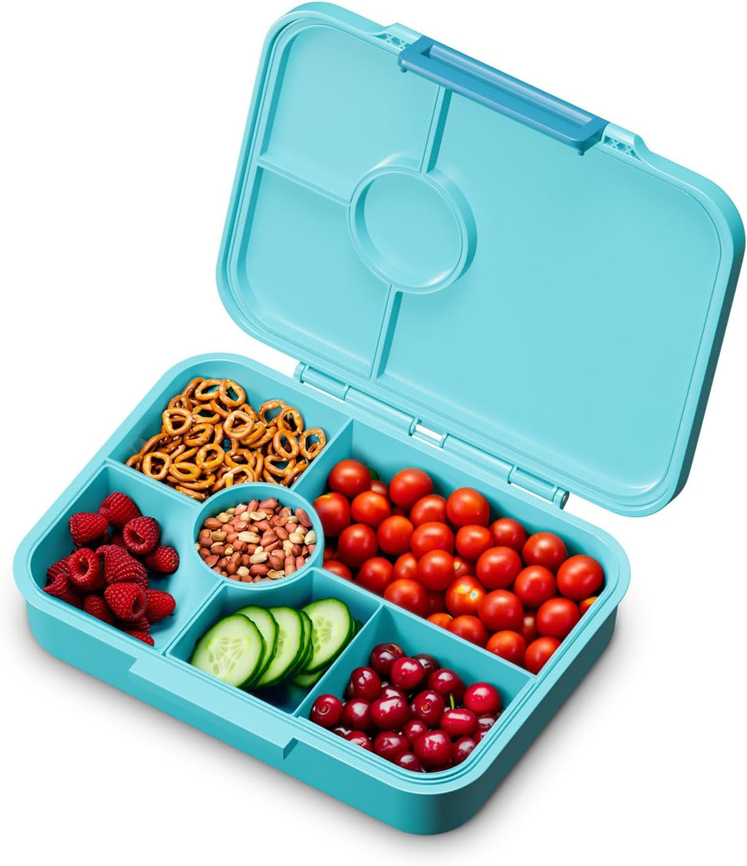 schmatzfatz Lunchbox, Unterteilte Brotdose Kinder, Lunchbox mit Fächern, Bunte Bento-Box für Schule
