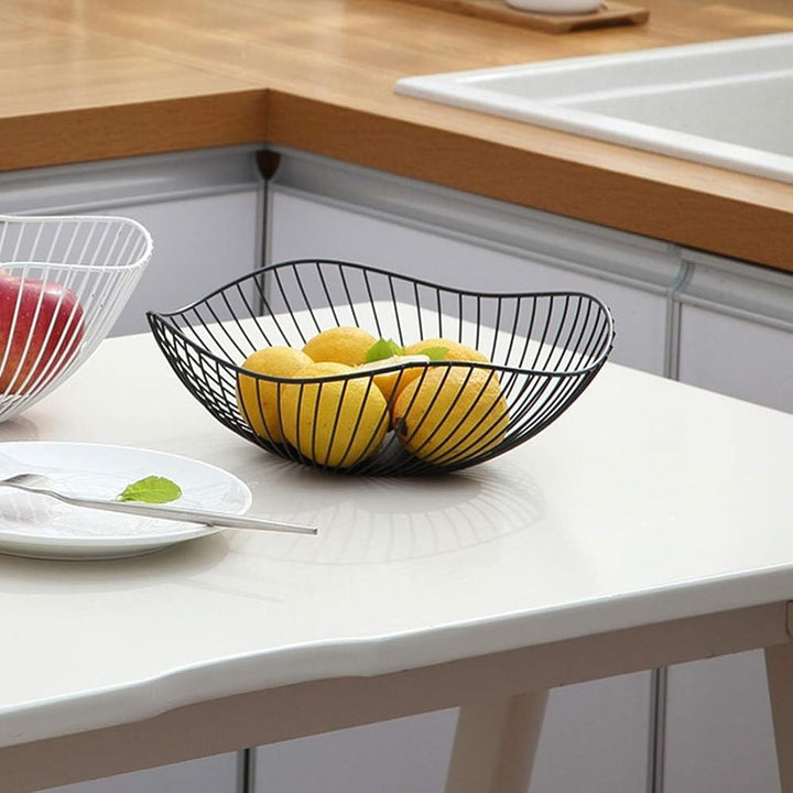 Obstschale aus Metall, Schwarze Obstschale Metall, Fruit Basket Bowl, Handgeschweisst, Starke Tragfä