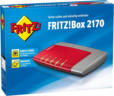 AVM FRITZ!Box 2170 Modem Router (ADSL, 4x LAN, USB)